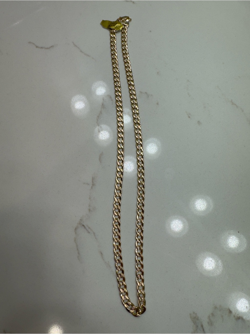 Gold Tone Curb Link Necklace